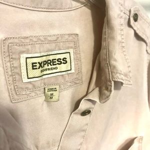 Express Soft Twill Boyfriend Shirt, Pink